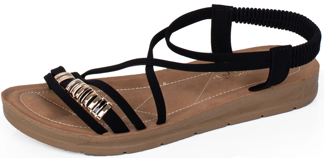 CZARNE DAMSKIE LEKKIE SANDAŁY KLAPKI WSUWANE ARIA 3