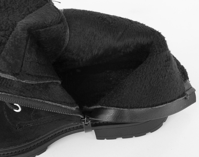 DAMSKIE CZARNE ZAMSZOWE BOTKI TRAPERY OCIEPLANE TULARA 6