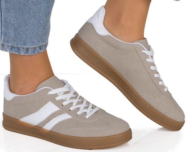 DAMSKIE BEŻOWE SNEAKERSY TRAMPKI BRINDA 2