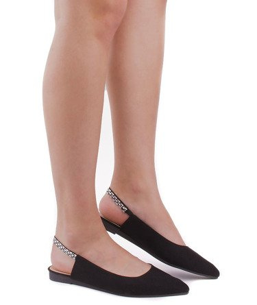 CZARNE ZAMSZOWE BALERINKI BALERINY ALINE