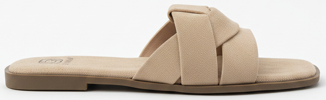 KLAPKI BEŻOWE DAMSKIE ZAMSZOWE PASKI WSUWANE 1