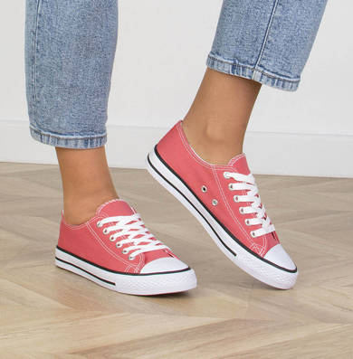 RÓŻOWE KLASYCZNE NISKIE TRAMPKI DAMSKIE FLEX