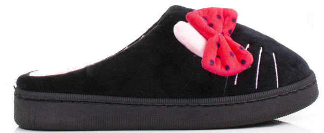 CZARNE OCIEPLANE KAPCIE KLAPKI DOMOWE PUFFY 2