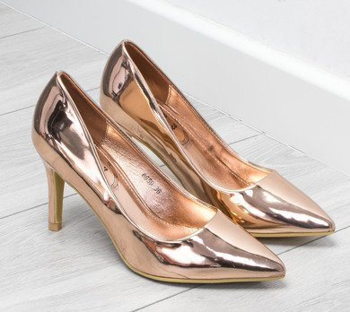 LUSTRZANE SZPILKI W SZPIC CHAMPAGNE SAILY