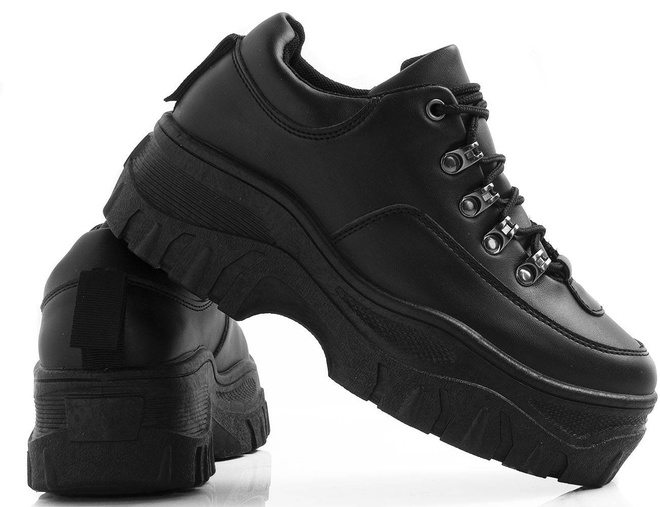 CZARNE SNEAKERSY NA PLATFORMIE HOLLIS 4