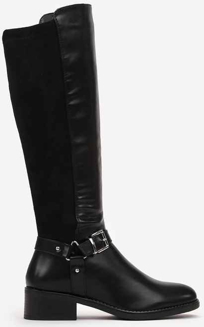 CZARNE DAMSKIE KOZAKI SKÓRZANE NA SŁUPKU OLESSA 1