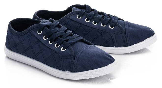 GRANATOWE PIKOWANE TENISÓWKI TRAMPKI PATTY 3