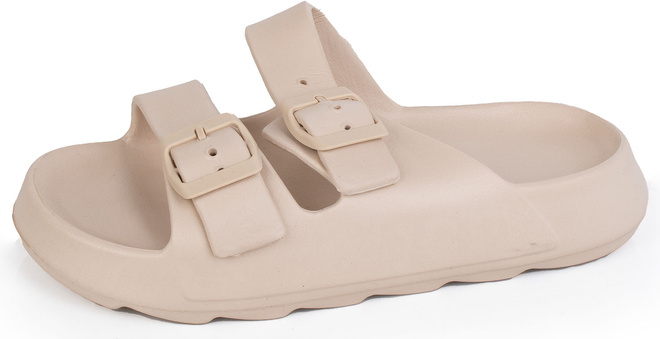 BEŻOWE DAMSKIE KLAPKI WYGODNE NA PLATFORMIE JEREZ 3