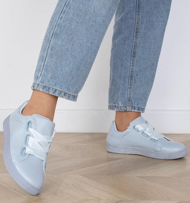 NIEBIESKIE DAMSKIE SNEAKERSY TRAMPKI SKÓRZANE SETES 6