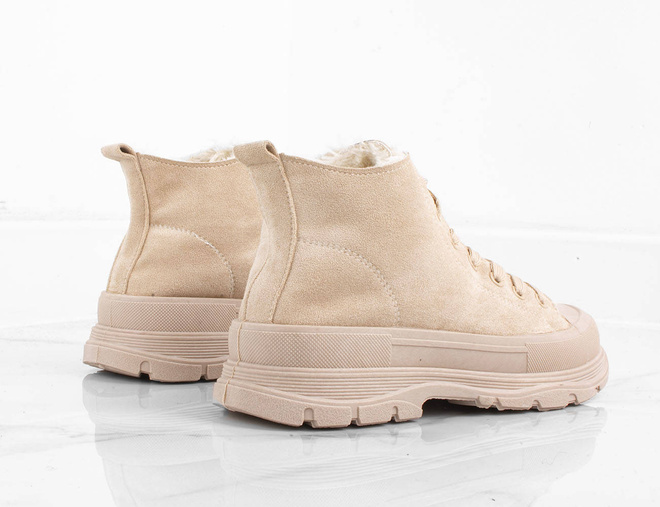 BEŻOWE WYSOKIE OCIEPLANE TRAMPKI HARIS 6