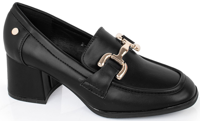 KLASYCZNE CZARNE DAMSKIE PÓŁBUTY NA SŁUPKU ERYN 1