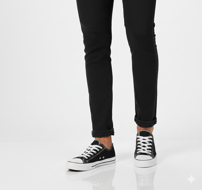 CZARNE NISKIE TRAMPKI CONVER TENISÓWKI FLEX 9