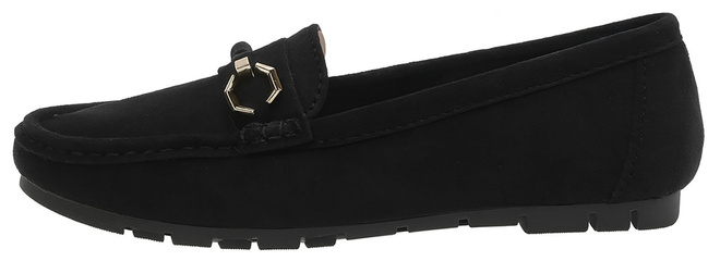 CZARNE MOKASYNY ZAMSZOWE PÓŁBUTY DAMSKIE RENNIE 2