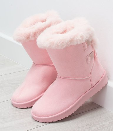 RÓŻOWE OCIEPLANE BOTKI ŚNIEGOWCE W STYLU EMU MILIN