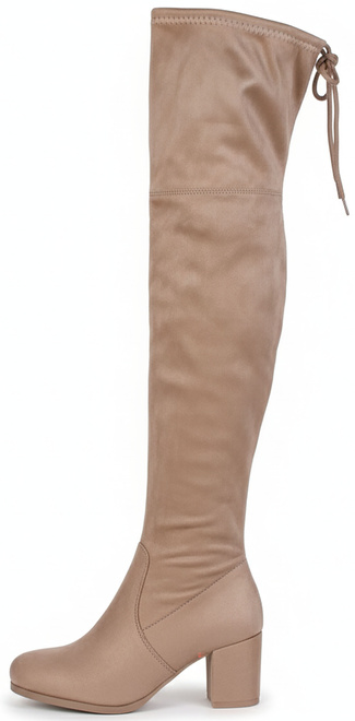 BEŻOWE DAMSKIE ZAMSZOWE KOZAKI NA ZAMEK BELLA 3