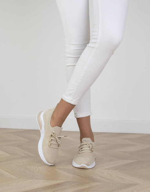 BEŻOWE BUTY SPORTOWE SNEAKERSY VETTA