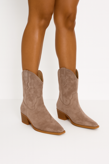 SZARE ZAMSZOWE WYSOKIE KOWBOJKI BOTKI OBCAS TORIA 4