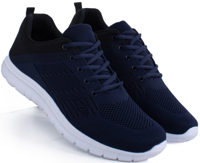 GRANATOWE MĘSKIE SNEAKERSY SZNUROWANE 2