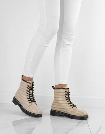 BEŻOWE BOTKI GLANY KROKODYL EKOSKÓRA KERRY