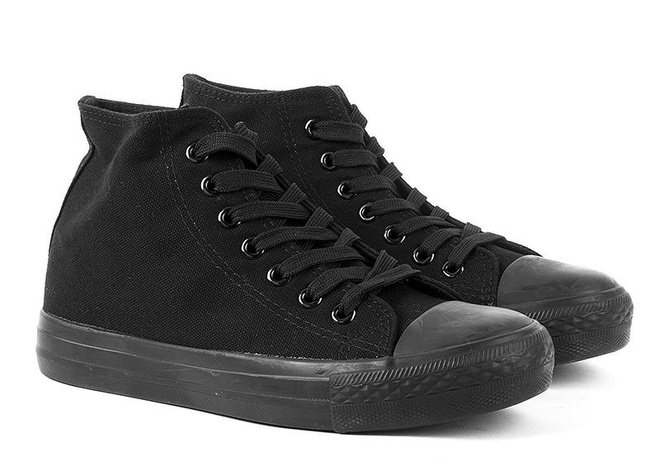 WYSOKIE CZARNE TRAMPKI TENISÓWKI CONVER