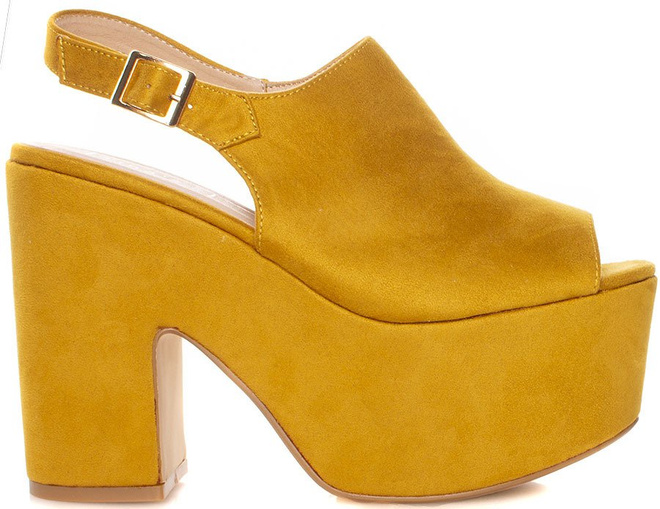 ŻÓŁTE ZAMSZOWE SANDAŁY NA PLATFORMIE BONJOUR 1