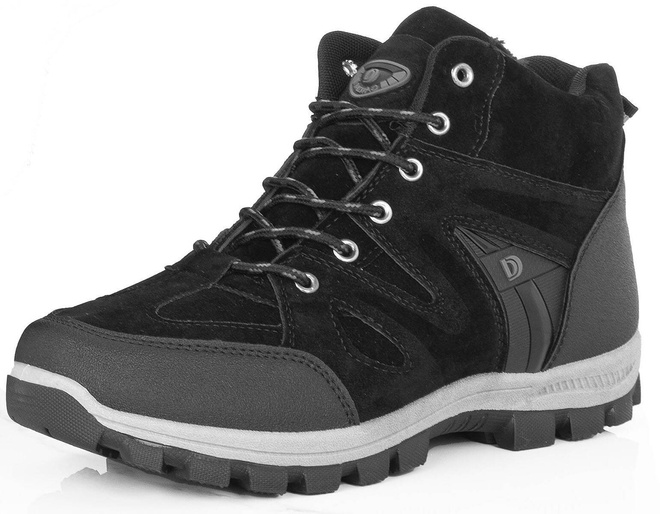 CZARNE MĘSKIE OCIEPLANE BUTY TREKKINGOWE 3