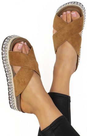 CAMEL KLAPKI NA PLATFORMIE ZAMSZOWE PASKI PANIMA