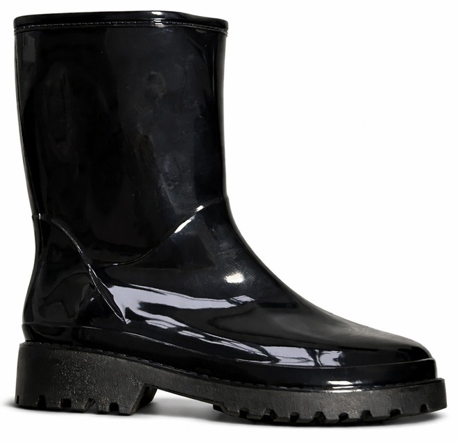 WYSOKIE CZARNE LAKIEROWANE KALOSZE SZTYBLETY OCIEPLANE 1