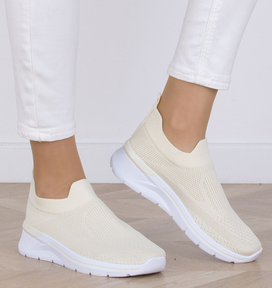 BEŻOWE DAMSKIE BUTY SNEAKERSY