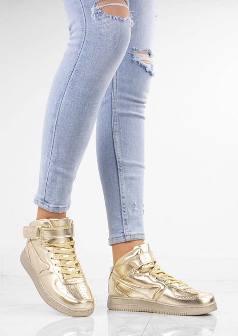 ZŁOTE WYSOKIE BUTY SPORTOWE MEGI 5