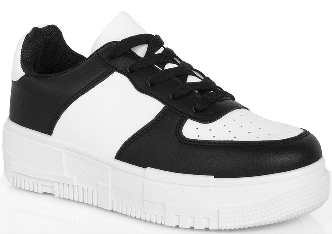 CZARNE SNEAKERSY TRAMPKI KLASYCZNE NA PLATFORMIE KIRE 1