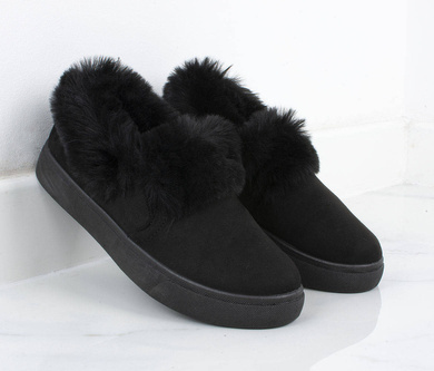 CZARNE OCIEPLANE TENISÓWKI SLIP ON SAMITTA