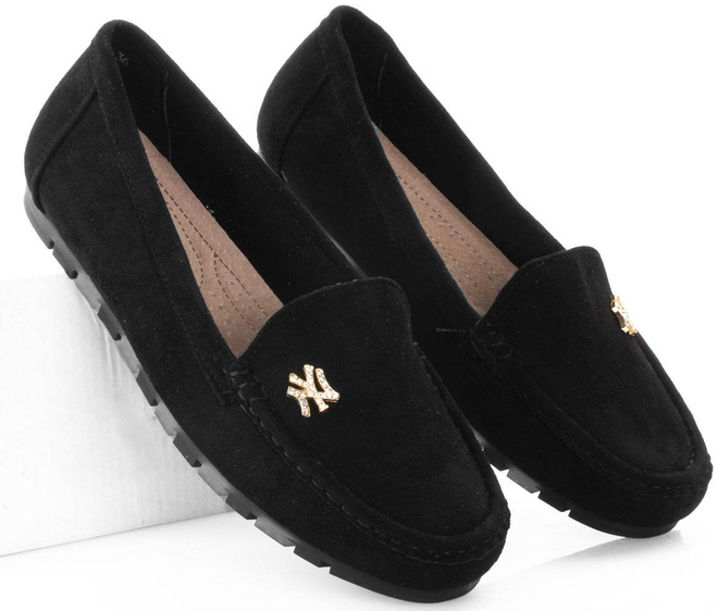 CZARNE ZAMSZOWE MOKASYNY MARITA 4