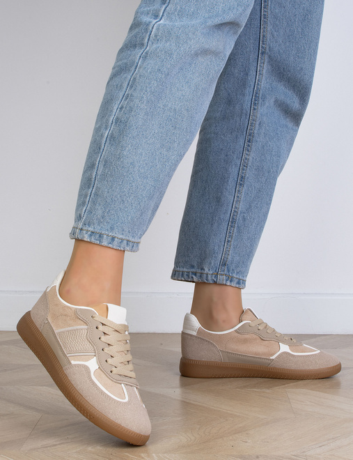 DAMSKIE BEŻOWE SNEAKERSY TRAMPKI REJA 8