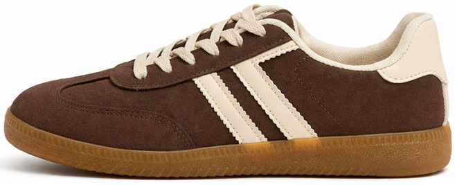 BRĄZOWE DAMSKIE SNEAKERSY TRAMPKI ZAMSZOWE SZNUROWANE 3