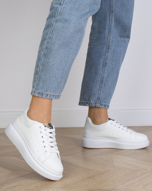 DAMSKIE BIAŁE SNEAKERSY TRAMPKI SKÓRZANE DARCIA 8