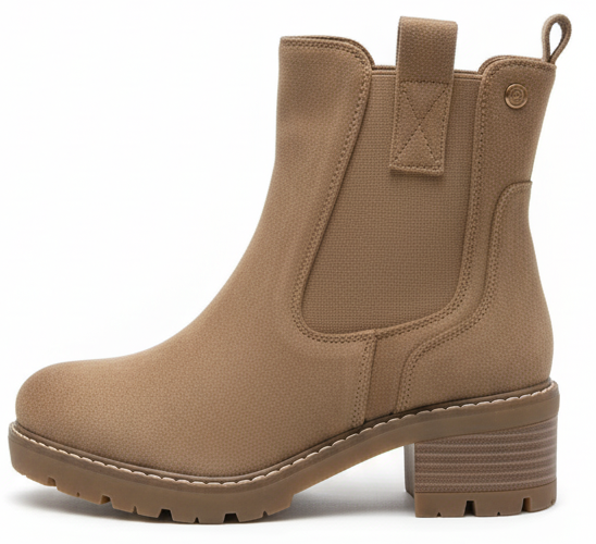 DAMSKIE BEŻOWE ZAMSZOWE BOTKI TRAPERY OCIEPLANE LAVENA 3