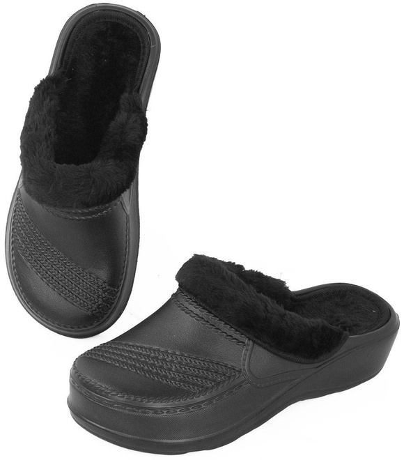 CZARNE OCIEPLANE KLAPKI CHODAKI KROKSY  2