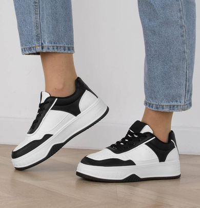 BIAŁE SKÓRZANE SNEAKERSY TRAMPKI DAMSKIE SALMA