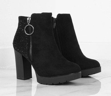 CZARNE ZAMSZOWEW BOTKI NA PLATFORMIE MITAS