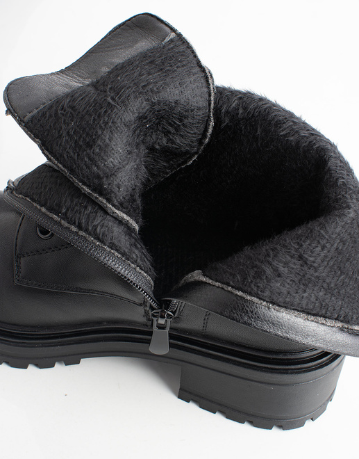 CZARNE BOTKI  DAMSKIE OCIEPLANE TRAPERY NA PLATFORMIE GALDIA 6