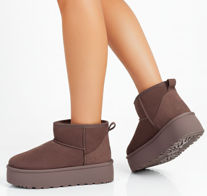 BRĄZOWE OCIEPLANE ŚNIEGOWCE BOTKI NA PLATFORMIE 5