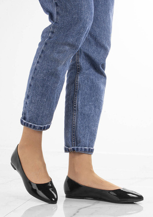 CZARNE KLASYCZNE BALERINKI W SZPIC SATI