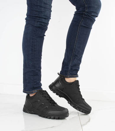 CZARNE MĘSKIE BUTY TREKKINGOWE SPORTOWE