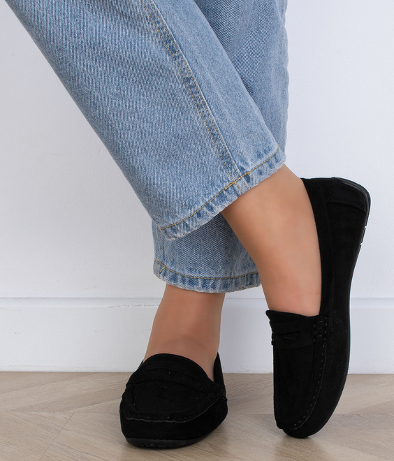 CZARNE MOKASYNY ZAMSZOWE DAMSKIE WSUWANE ORPE 7