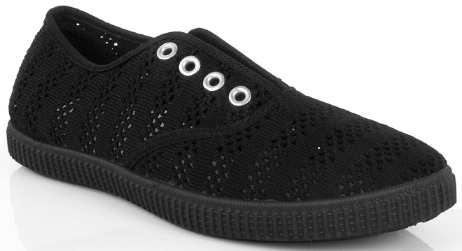 CZARNE TENISÓWKI TRAMPKI KORONKOWE KLASYCZNE 1