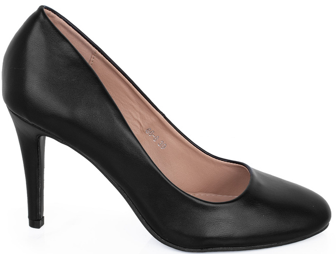 CZARNE SZPILKI KLASYCZNE CZÓŁENKA SKÓRZANE MANOLA 1