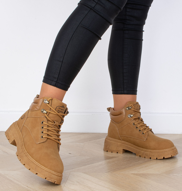 DAMSKIE BOTKI CAMEL OCIEPLANE TRAPERY SZNUROWANE COLITA 7