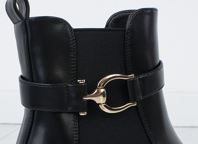 CZARNE OCIEPLANE DAMSKIE BOTKI NA NISKIM OBCASIE SKÓRZANE ZEVIRA 5