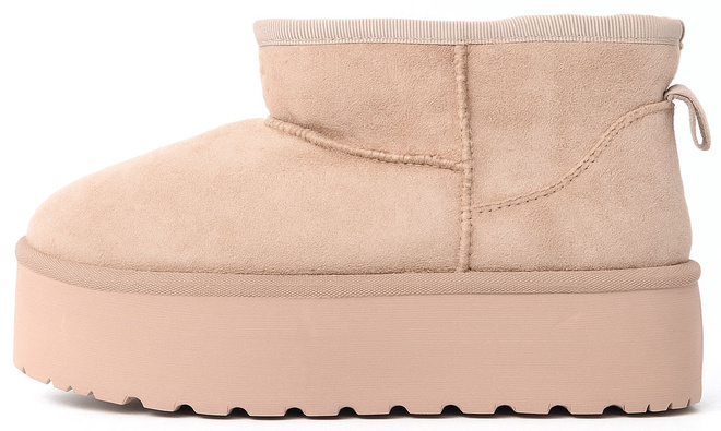 BEŻOWE OCIEPLANE ŚNIEGOWCE BOTKI NA PLATFORMIE OVIVENE 3